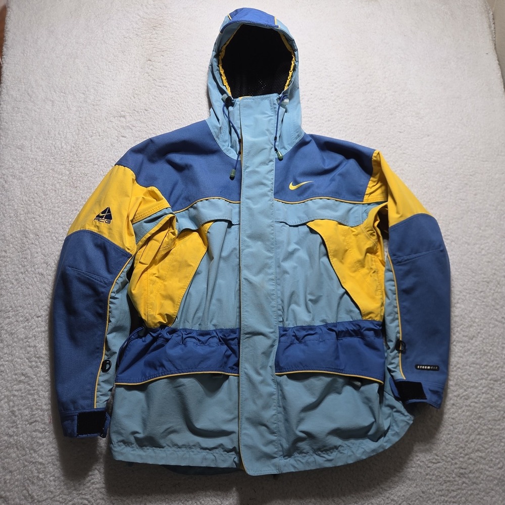 VTG Nike ACG Storm Fit Parka Jacket Outer Layer 3 Size Small Colorblock Oversize